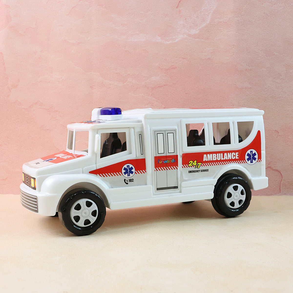Funwoods Friction Powered Ambulance Toy For Kids (1 Pc)