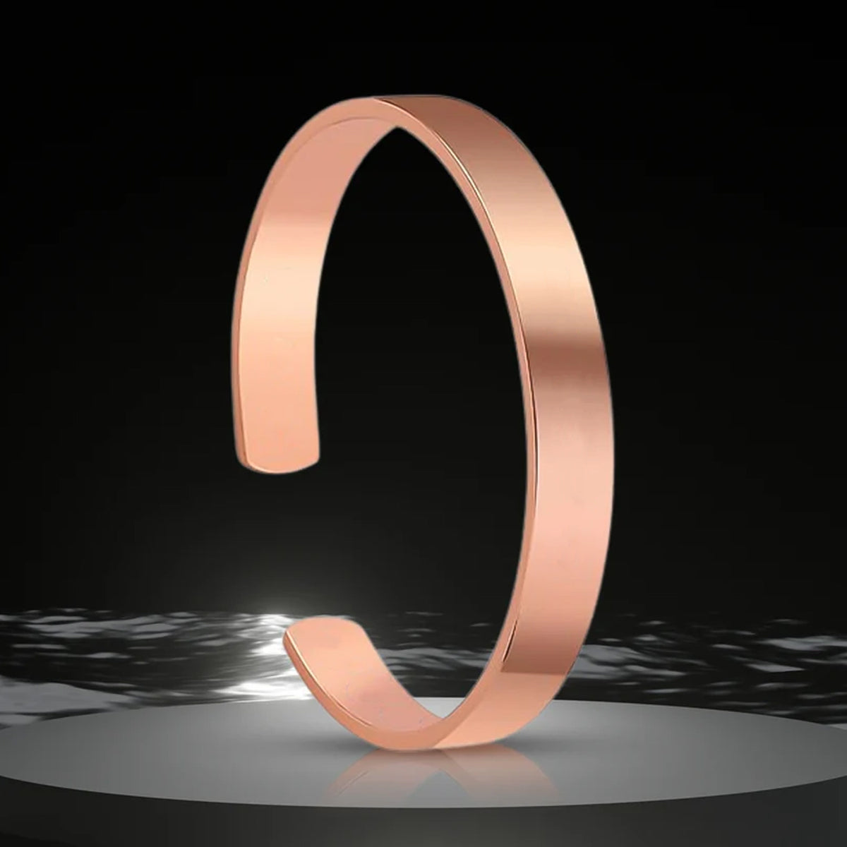 Elegant Rose Gold-plated Open Cuff Bracelet Kada (1 Pc)